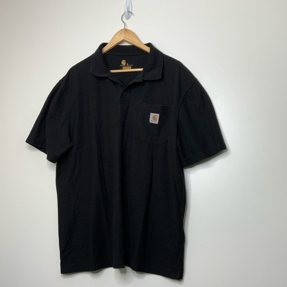 CARTHARTT Black Polo Work Shirt. Size XL